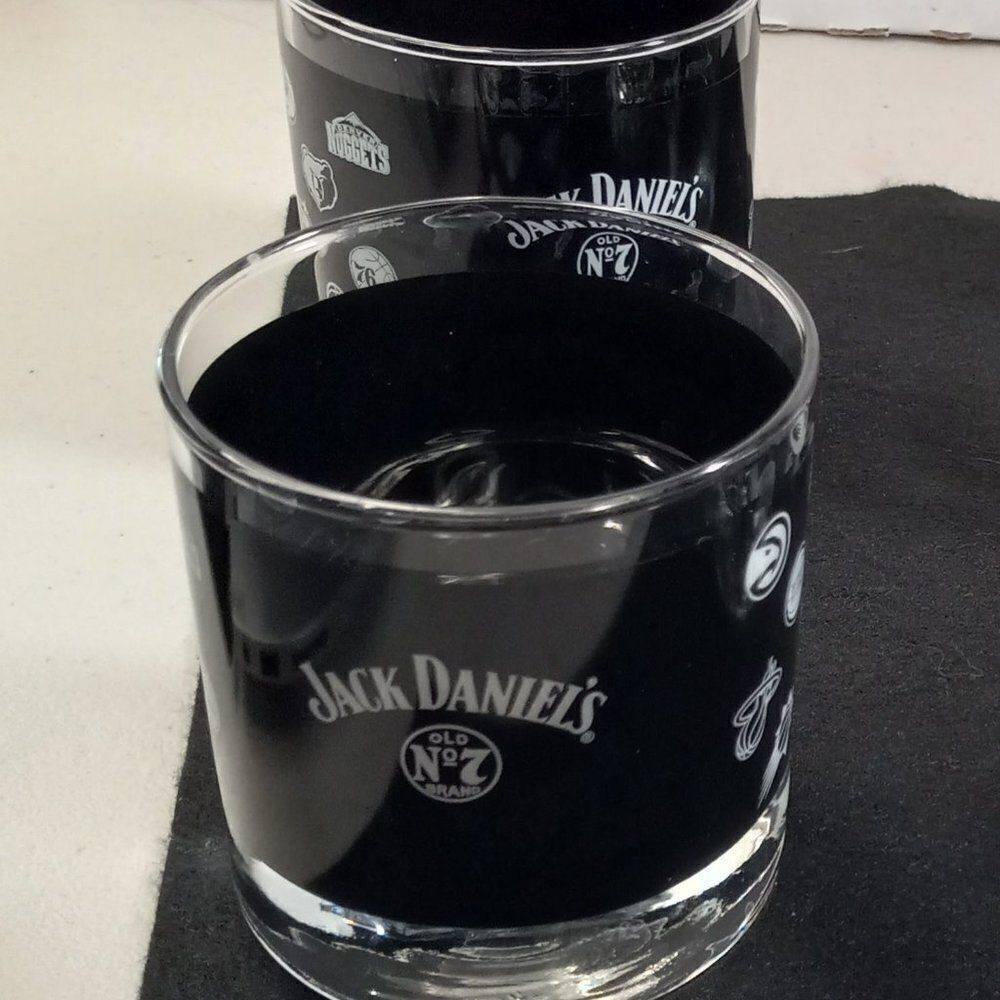 Jack Daniels Old #7 Tennessee Lowball Whiskey Glasses BarWare Countrycore kitsch